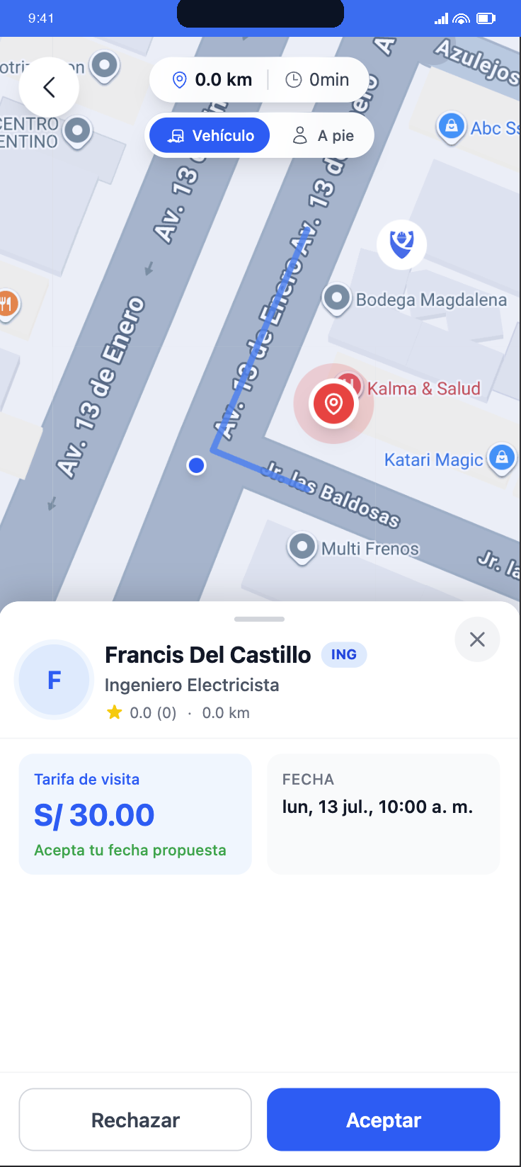 Detalle de una propuesta profesional en Kollana